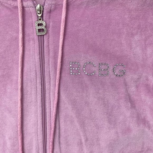 🍓Y2K PINK VELOUR BCBG TRACK SUIT HOODIE🍓 - Picture 4 of 4